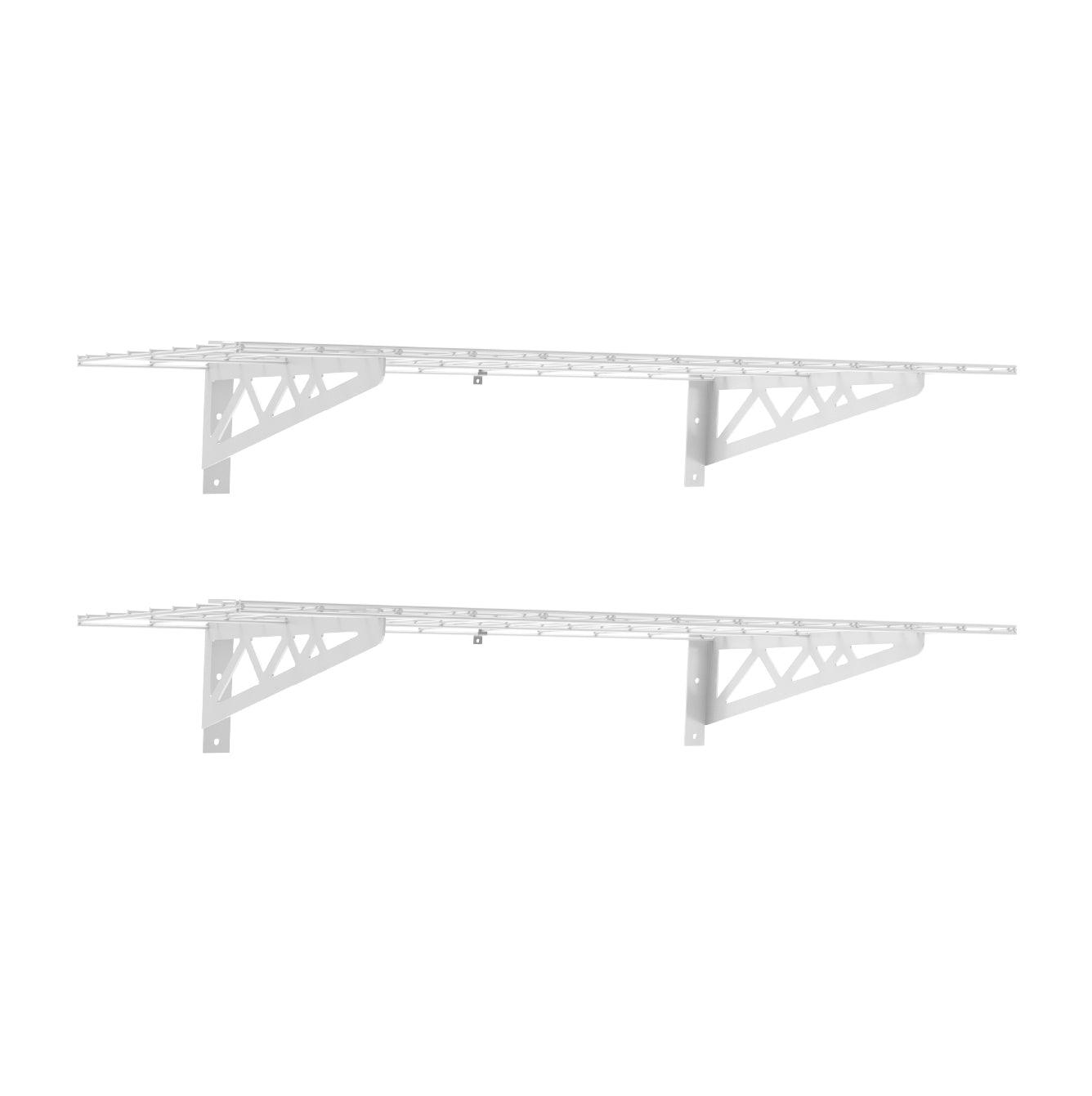 18" x 48" wall shelf set in white