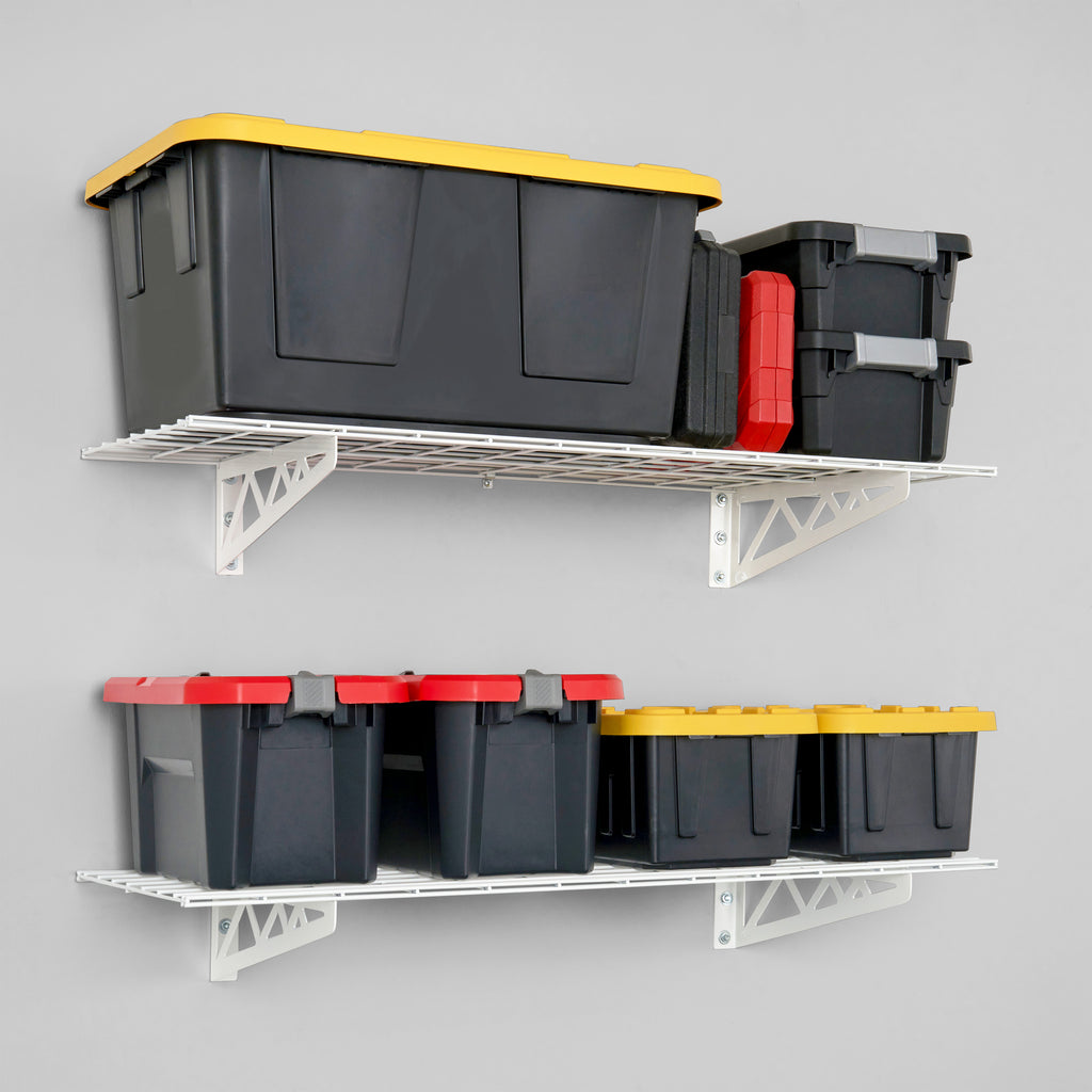 SafeRacks wall shelves with storage bins (7726746140886)