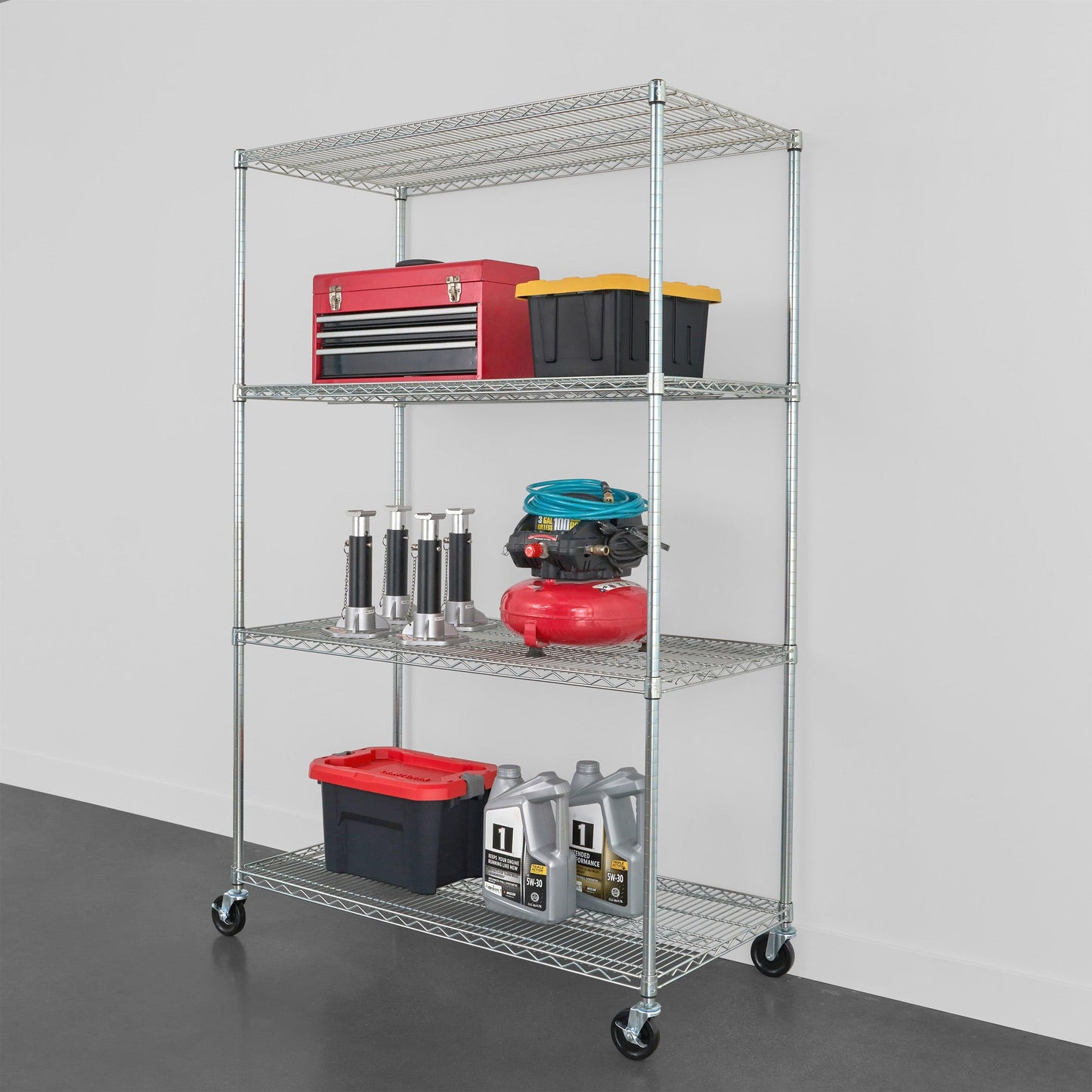 24" x 48" x 72" Wire Shelving Rack holding various items