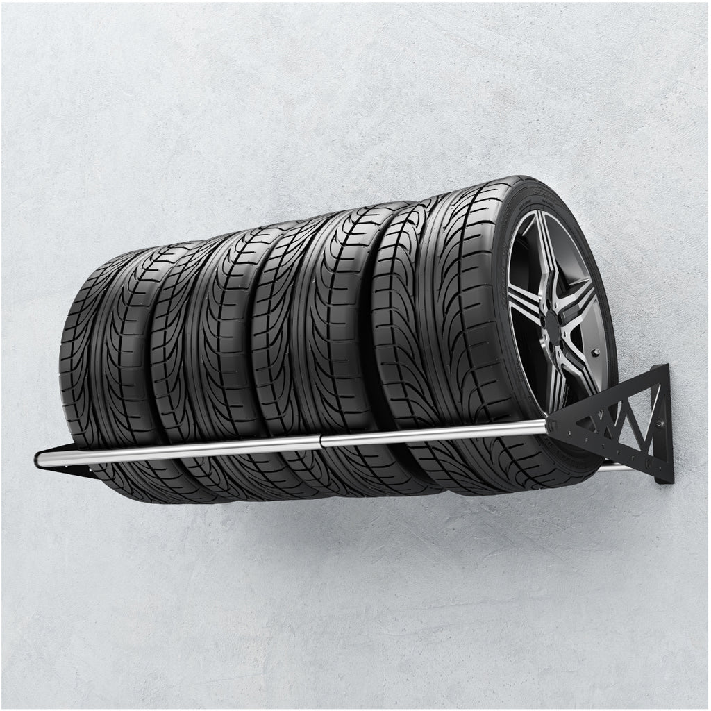 tire rack with 4 car tires (7726746304726)