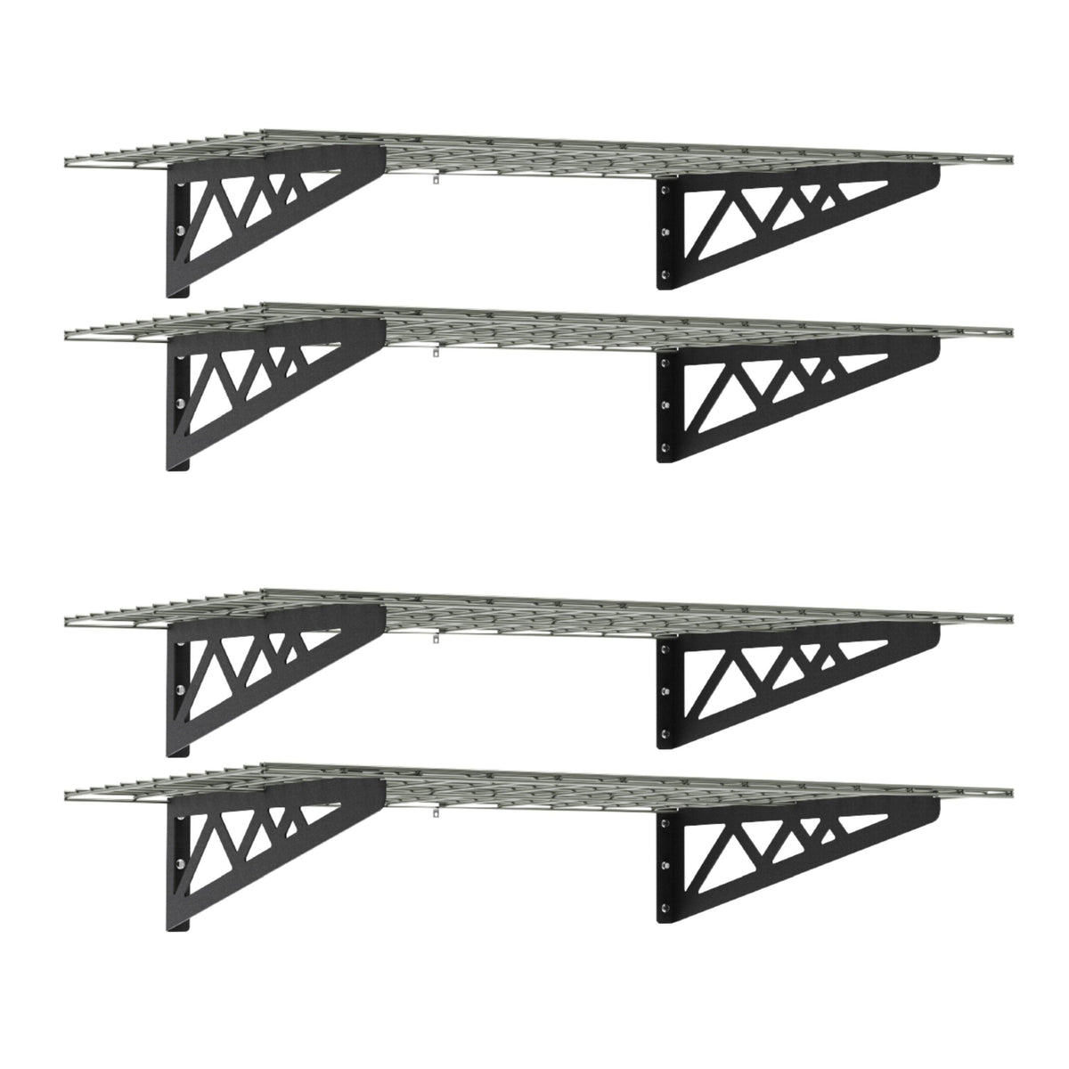 24 x 48 Wall Shelves (Two Pack with Hooks) Hammertone