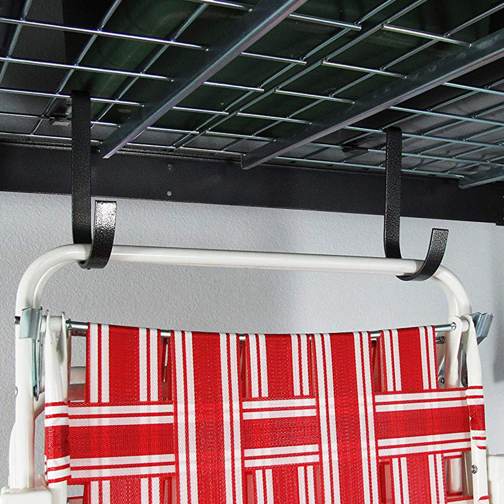beach chair hanging from deck hooks on overhead rack (7726746829014)