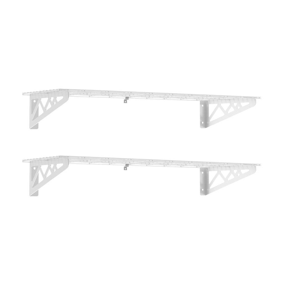 24 x 48 Wall Shelves (Two Pack with Hooks) Hammertone