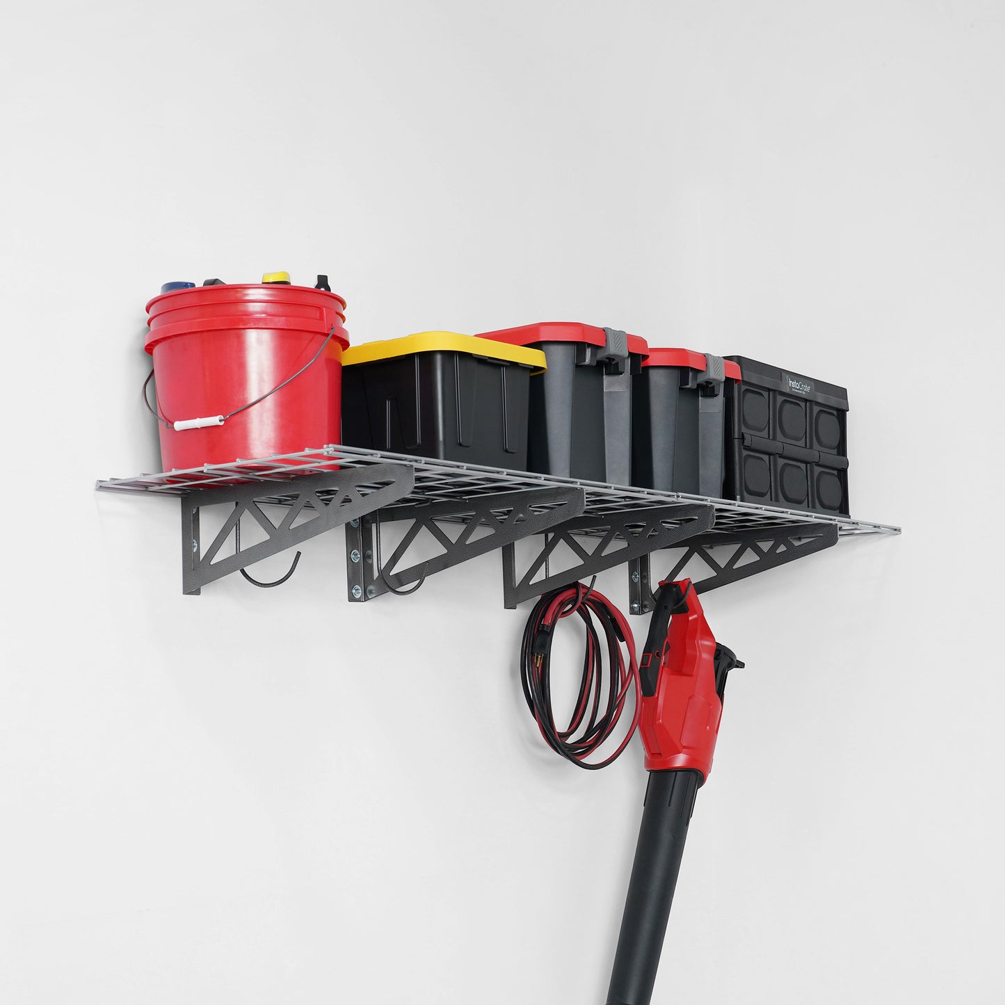 1.5' x 8' Wall Shelf (with Hooks)