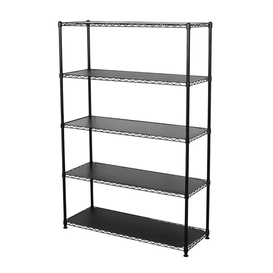 18" x 48" x 72" 5-Tier Wire Rack - Black