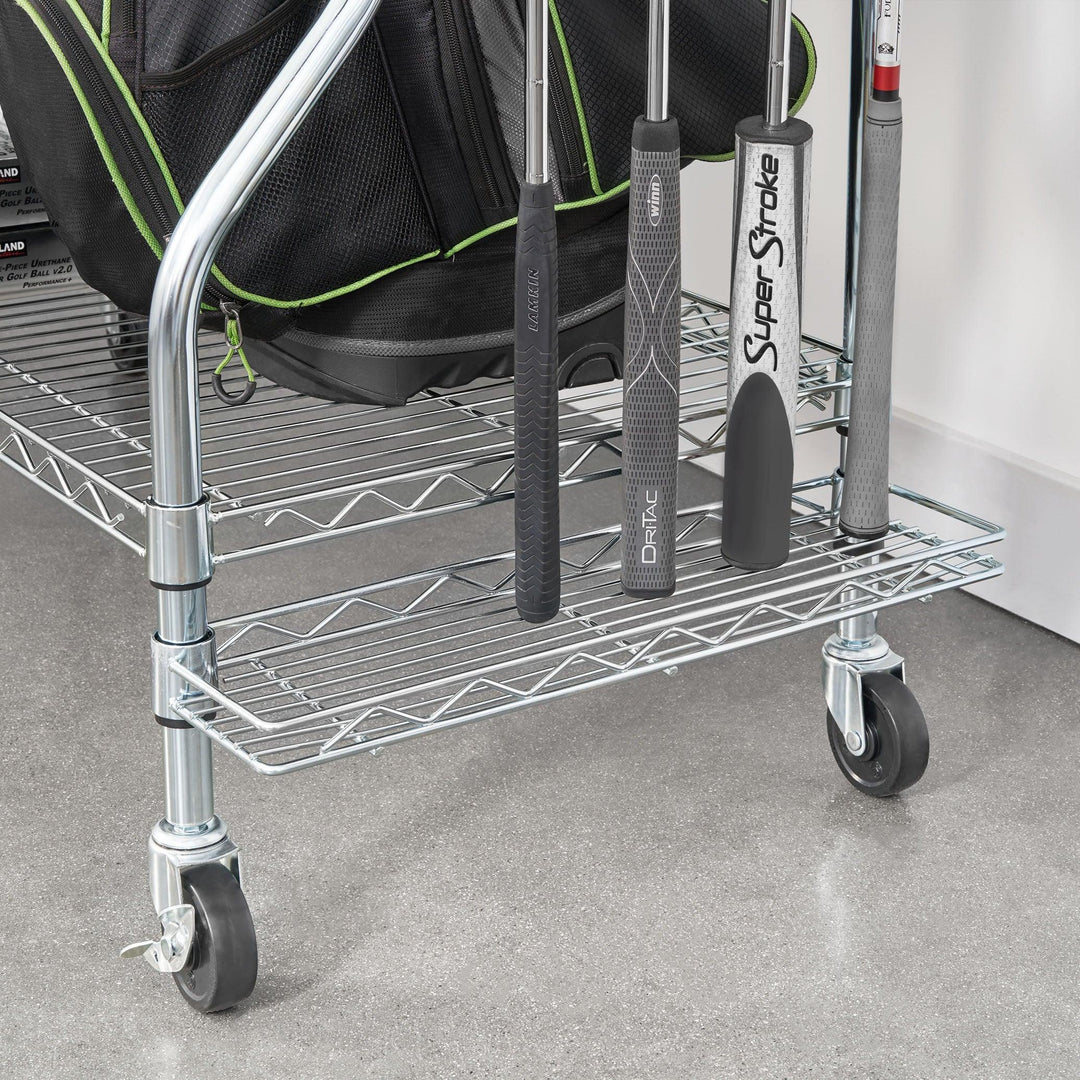 SafeRacks Deluxe Golf Equipment and Accessory Organizer Holds 2 Bags