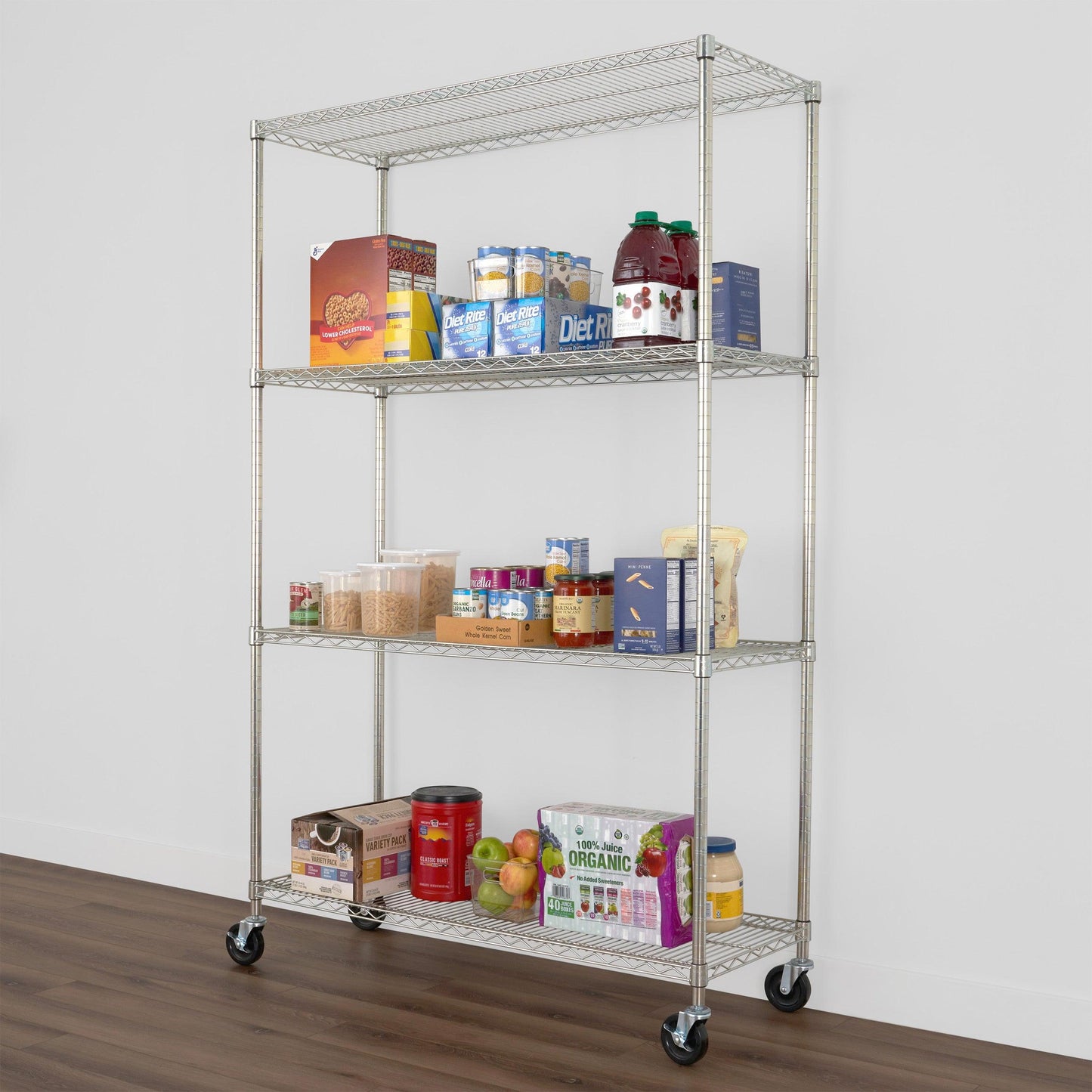 18" x 48" x 72" Wire Shelving Rack holding various items