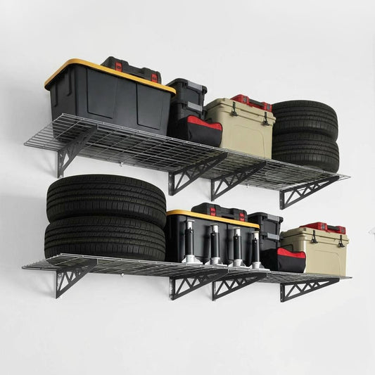 2' x 8' Wall Shelf Combo (Two Pack with Hooks)