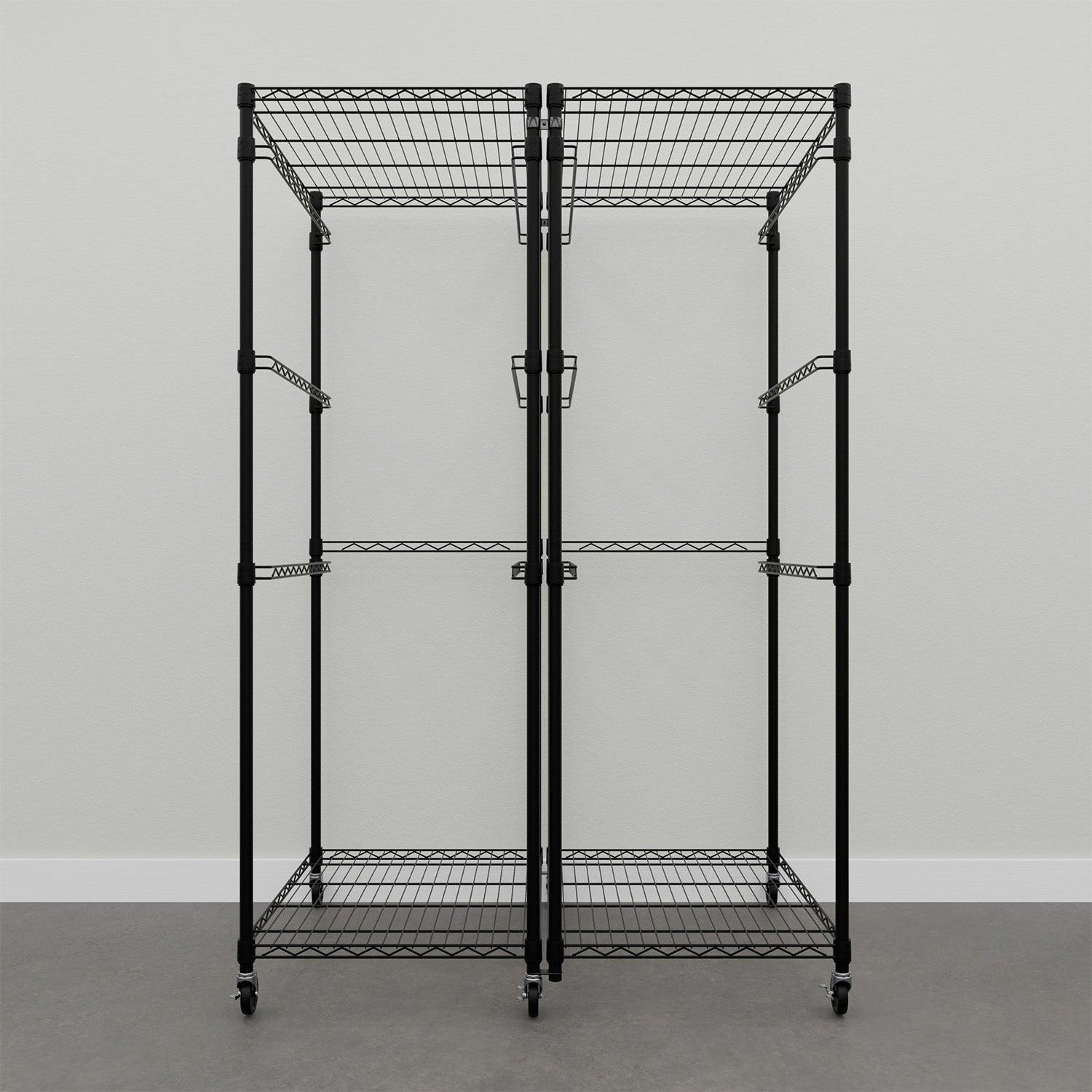 Bin Storage Rack Expansion Kit with Wheels - Safely Connect Bin Rack ...