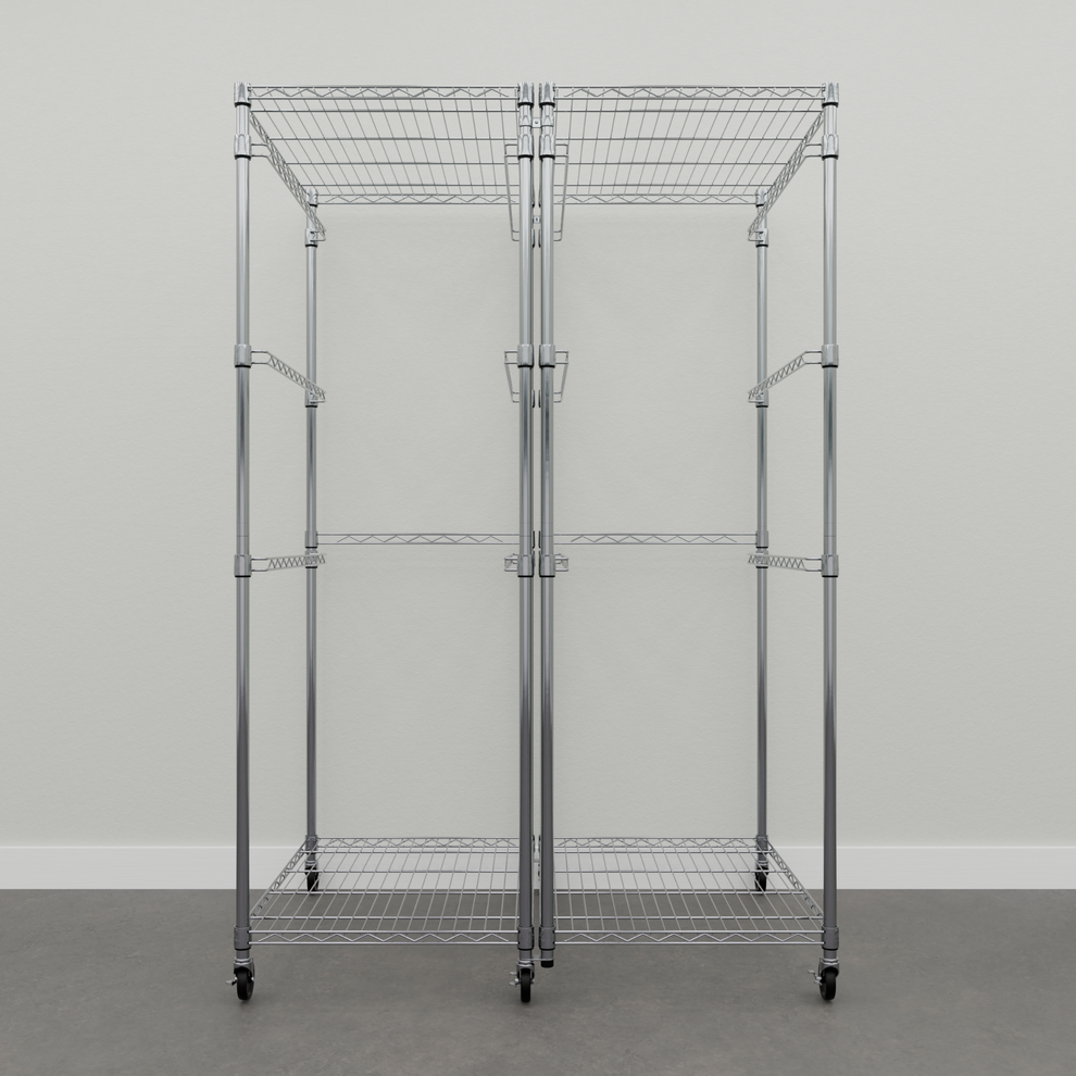 Bin Storage Rack Expansion Kit with Wheels - Safely Connect Bin Rack ...