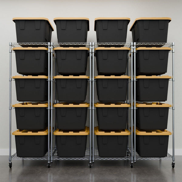 Bin Storage Rack Expansion Kit with Wheels - Safely Connect Bin Rack ...