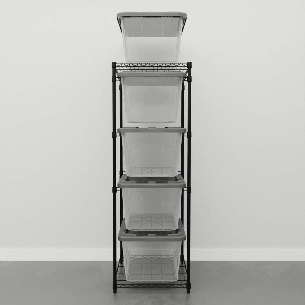 Tote Stack Rack SafeRacks Tote Storage Rack for Storage Totes | No More Stacking