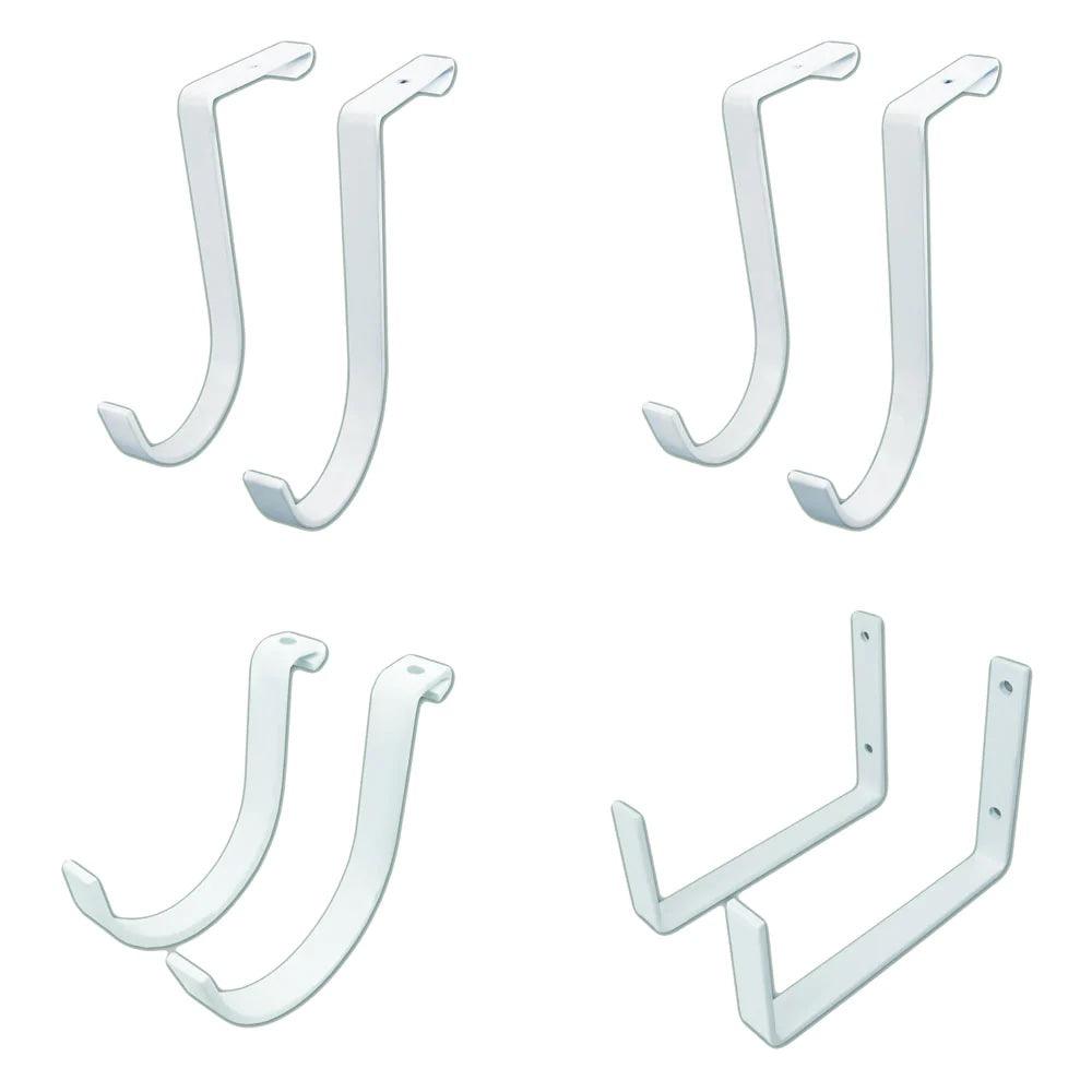 eight white hooks