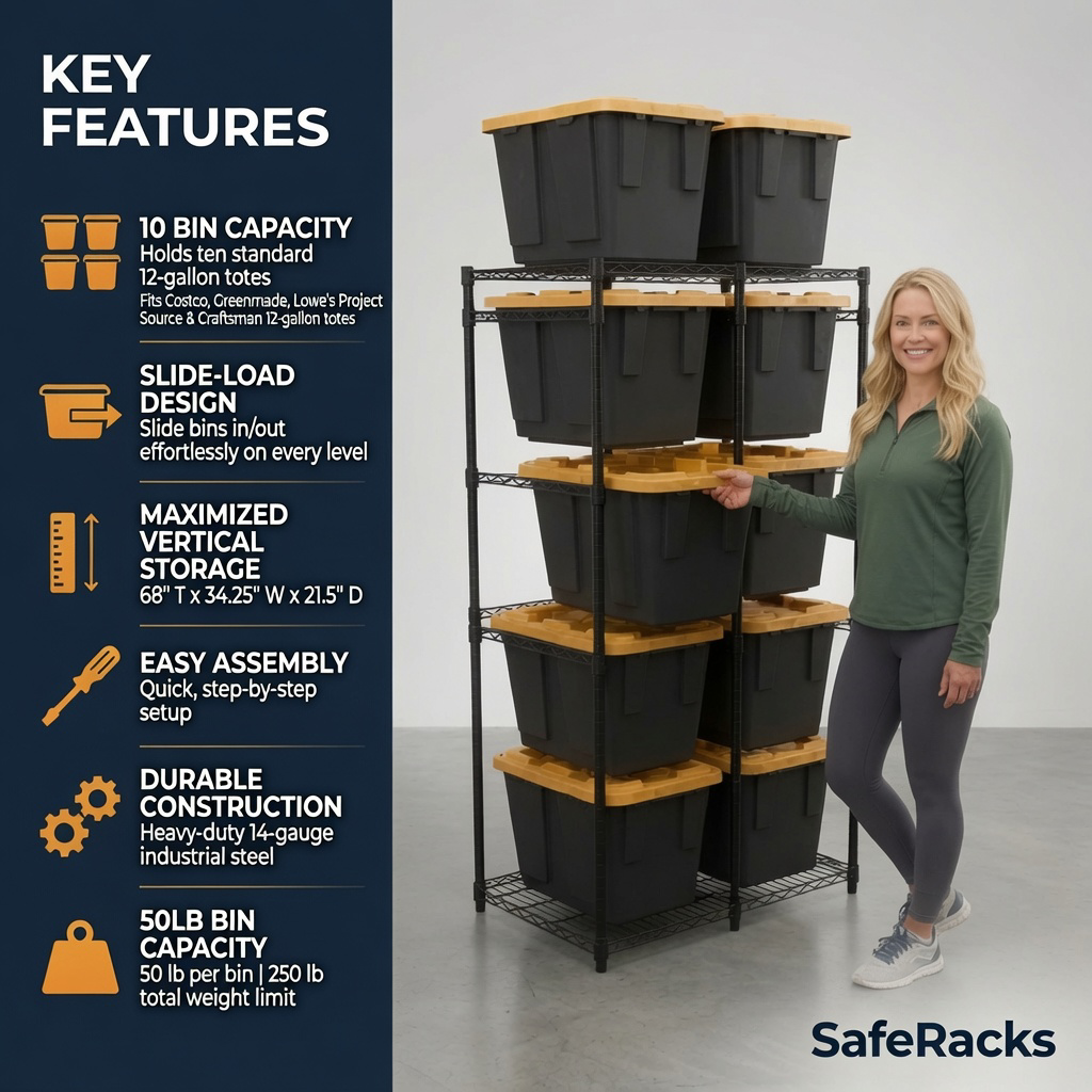 12 Gallon Storage Bin Rack