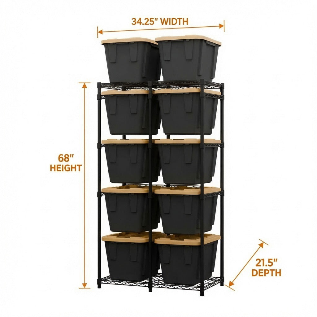 12 Gallon Storage Bin Rack