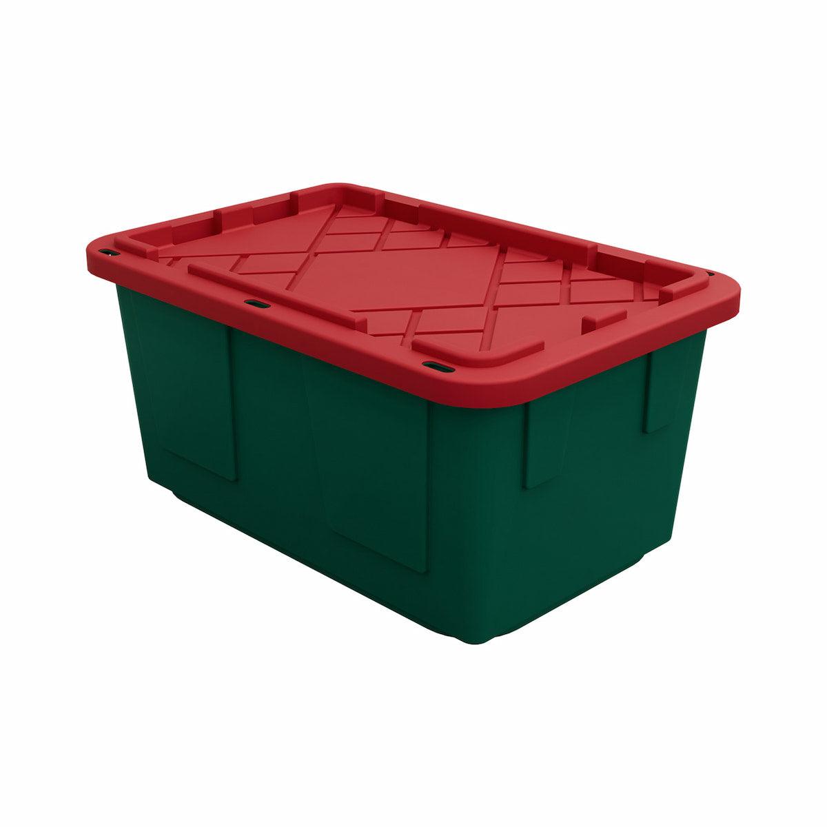 Single green bin with red top