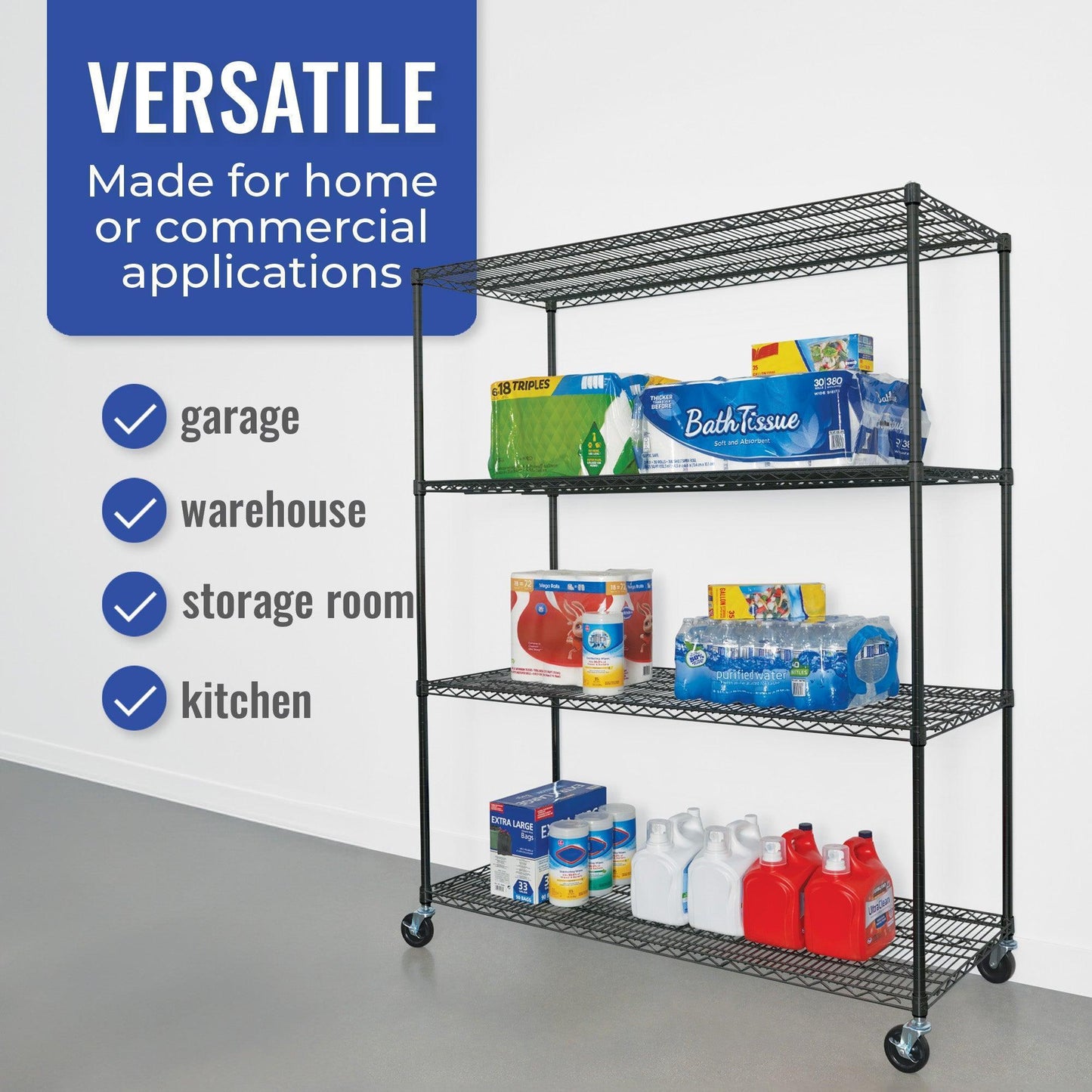 24" x 60" x 72" 4-Tier Wire Rack