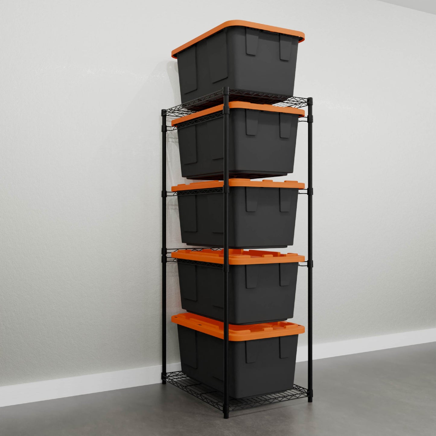FALL STORAGE SPECIAL - Storage Bin Rack Combo (Black & Orange Bins)