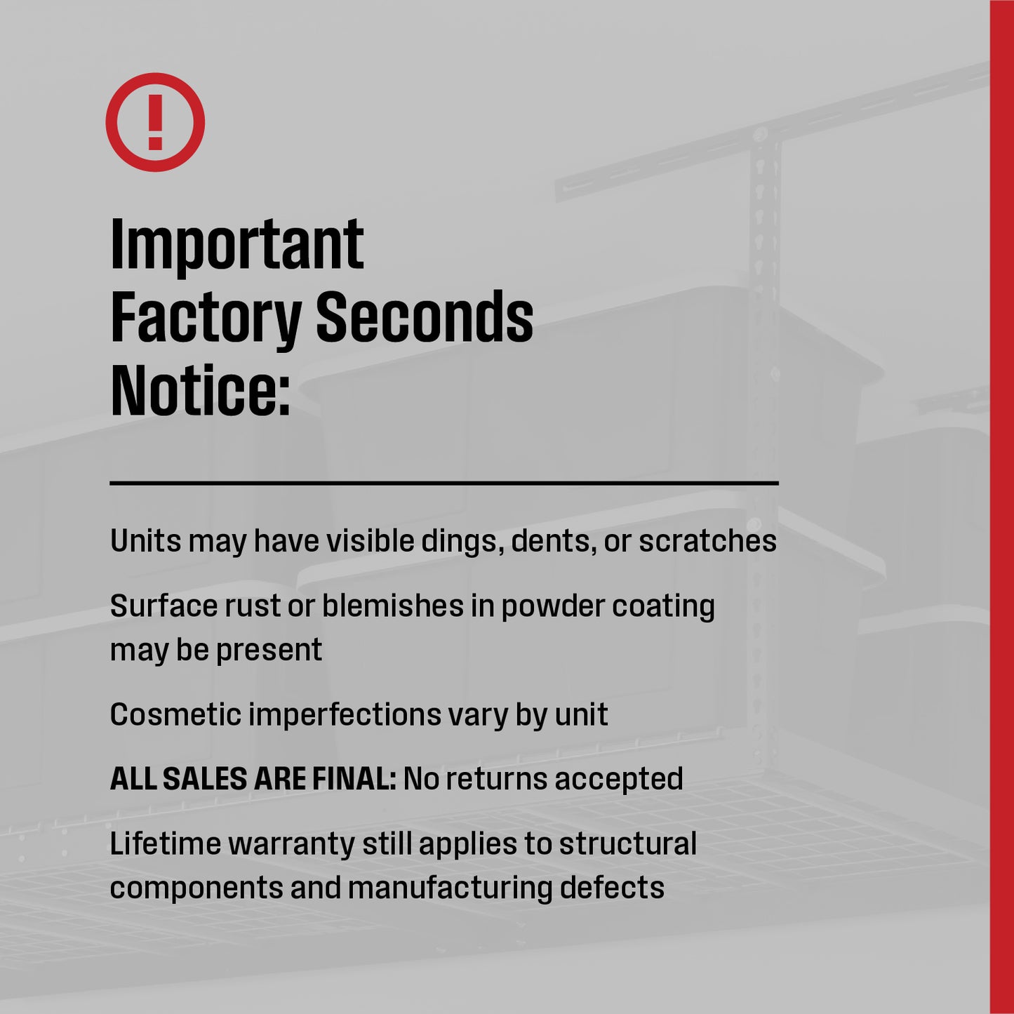 Factory Seconds - 4' x 8' Overhead Garage Storage Rack