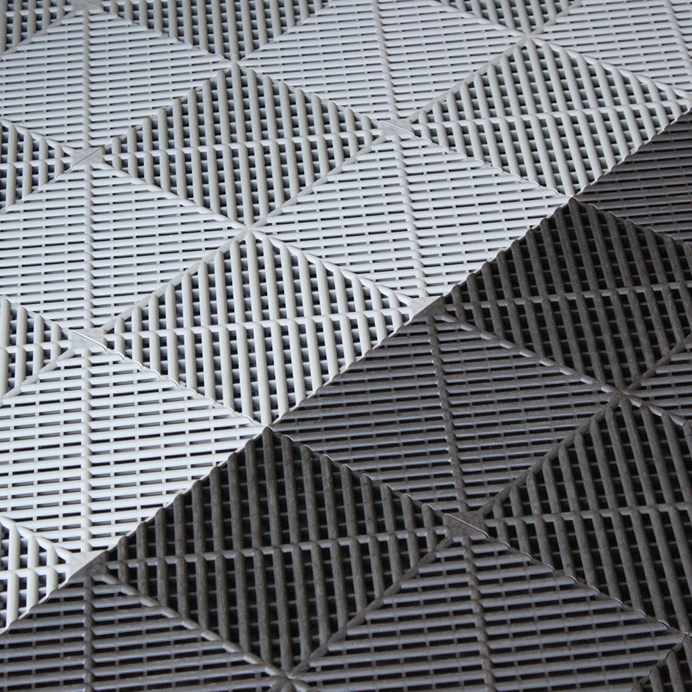 black and gray garage floor tiles