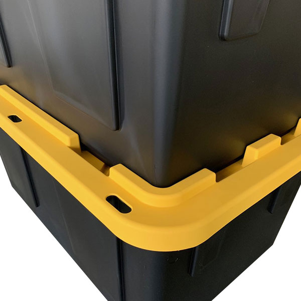 Greenmade Black Storage Bin with Yellow Lid, 27 Gallon - Pallet of